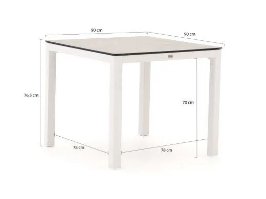 Bellagio Vezzano/La Fonte 90cm dining tuinset 3-delig