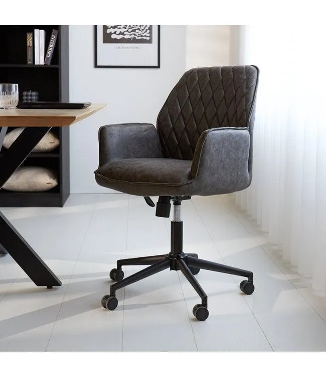 Industriële draaibare bureaustoel Novan antraciet