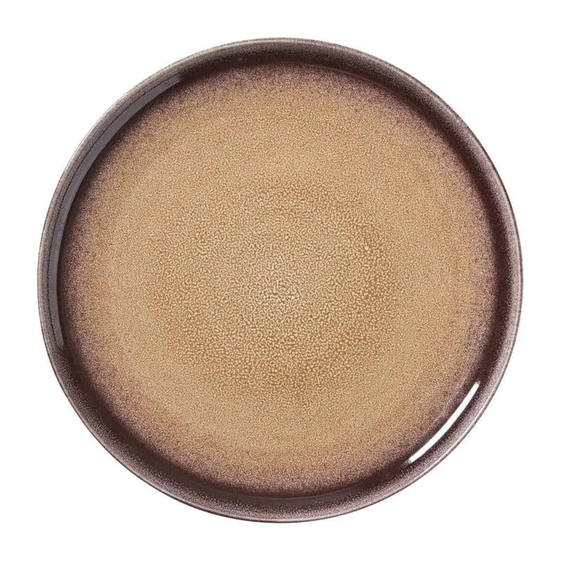 Dinerbord Olivia - bordeauxrood/beige - ø27.5x2.5 cm