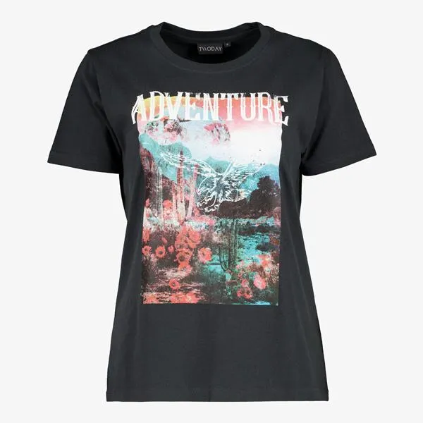 TwoDay dames T-shirt donkergrijs