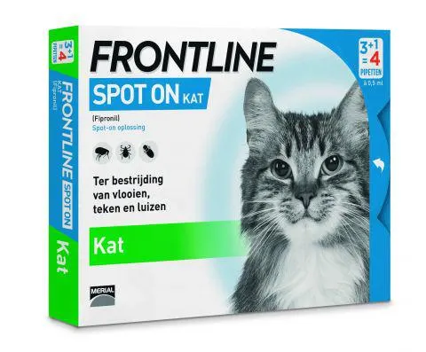 Frontline Spot On Kat - Vlooien & Tekenmiddel - 4 X 0,5 ml