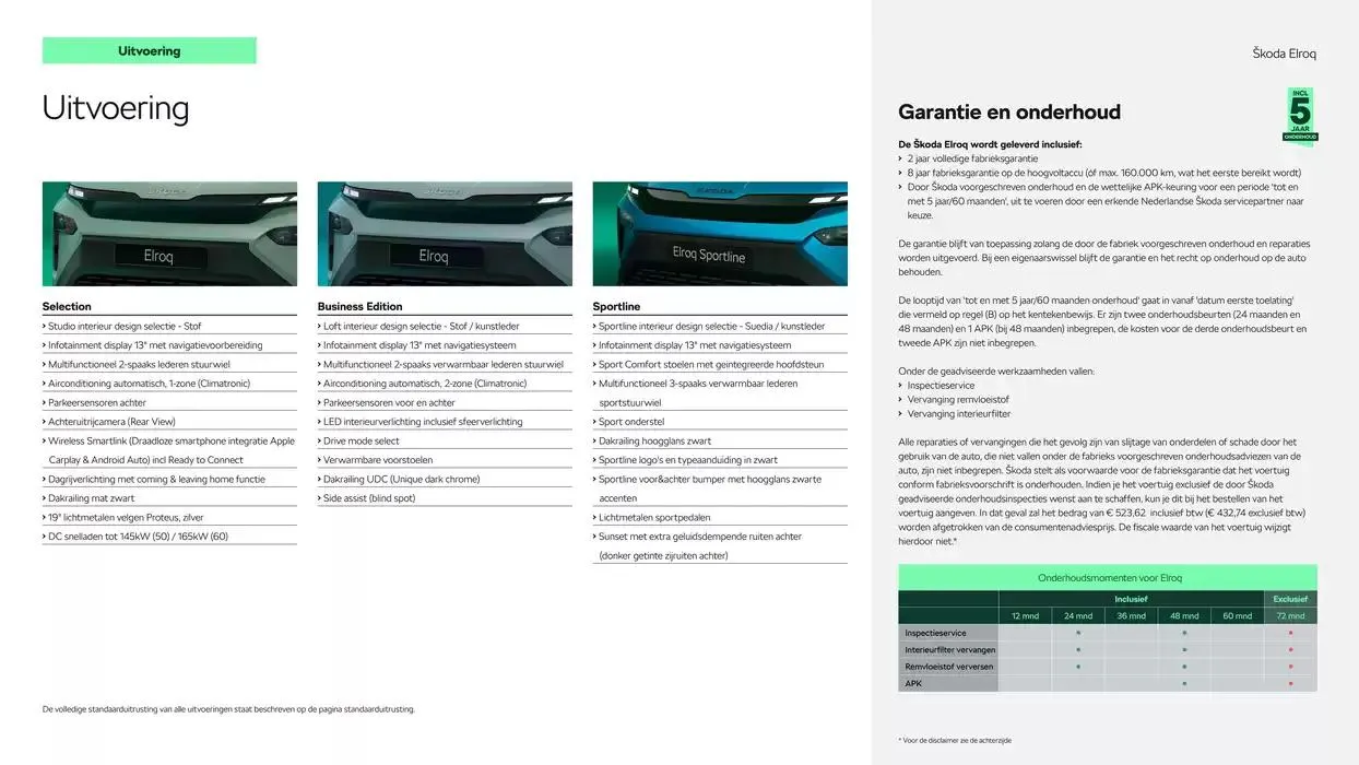 Škoda Elroq prijslijst per 1 oktober 2024 van 3 oktober tot 3 oktober 2025 - Folder pagina 3