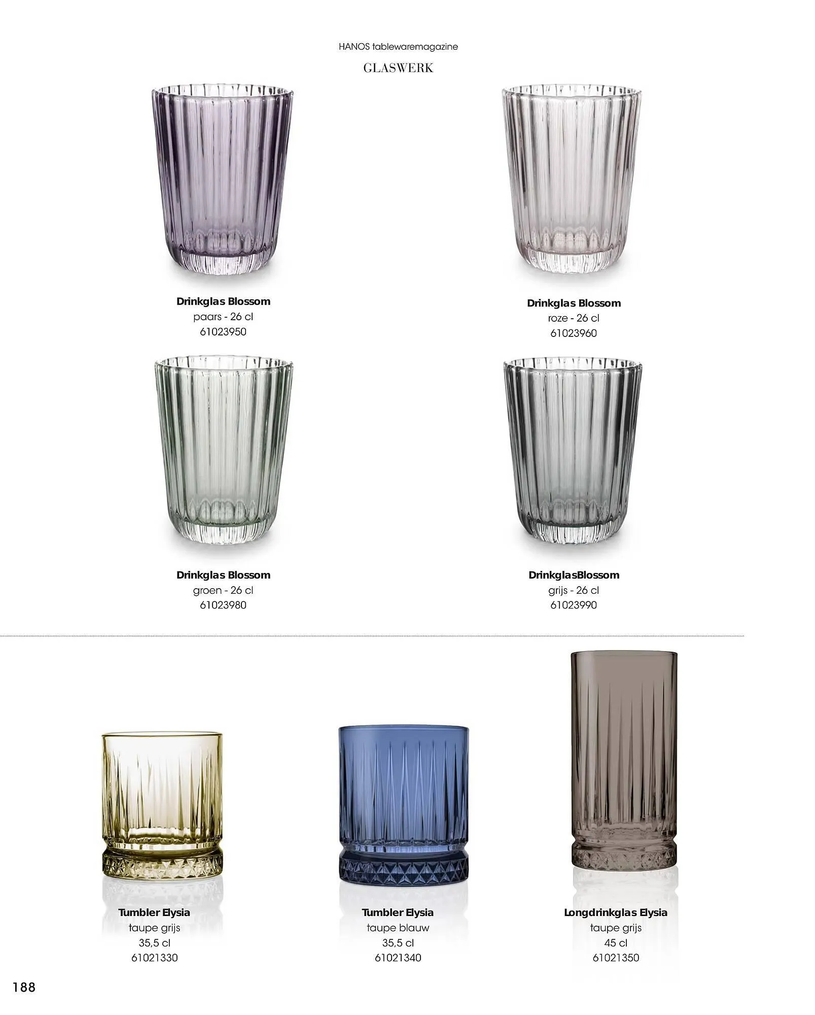 HANOS Tableware Magazine 2023-2024 van 1 januari tot 30 april 2024 - Folder pagina 188