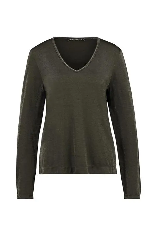 Glanzende V-hals top