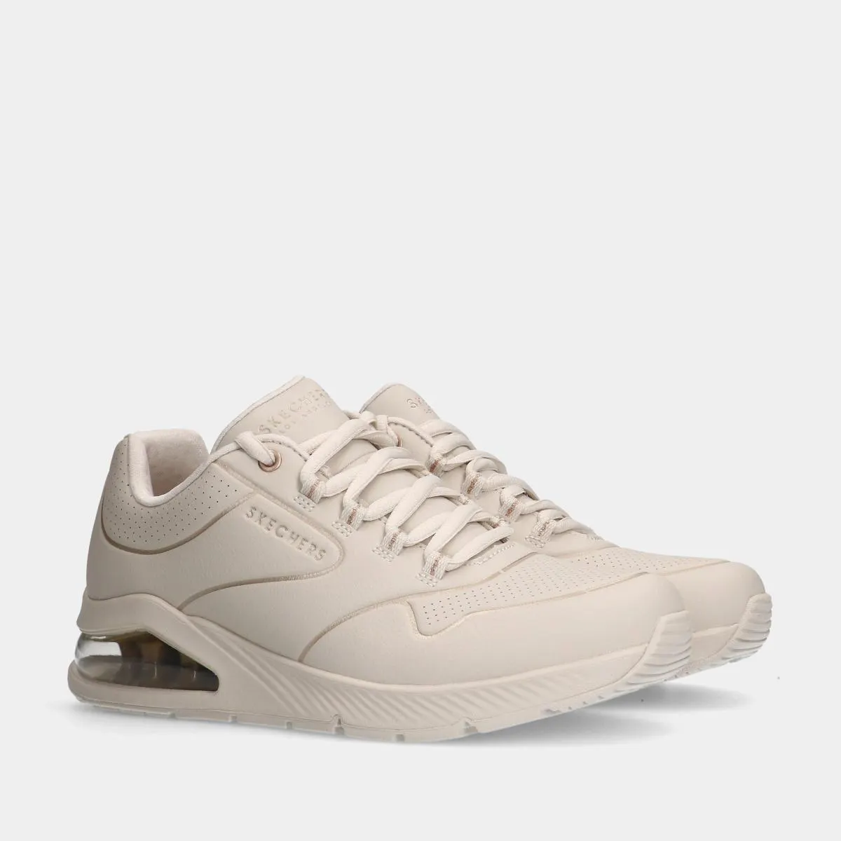 Skechers UNO 2 golden trim off-white dames sneakers