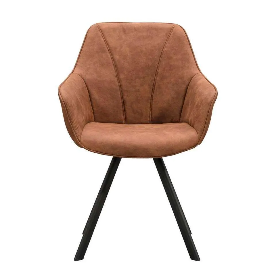 Eetkamerstoel Bas - stof - cognac