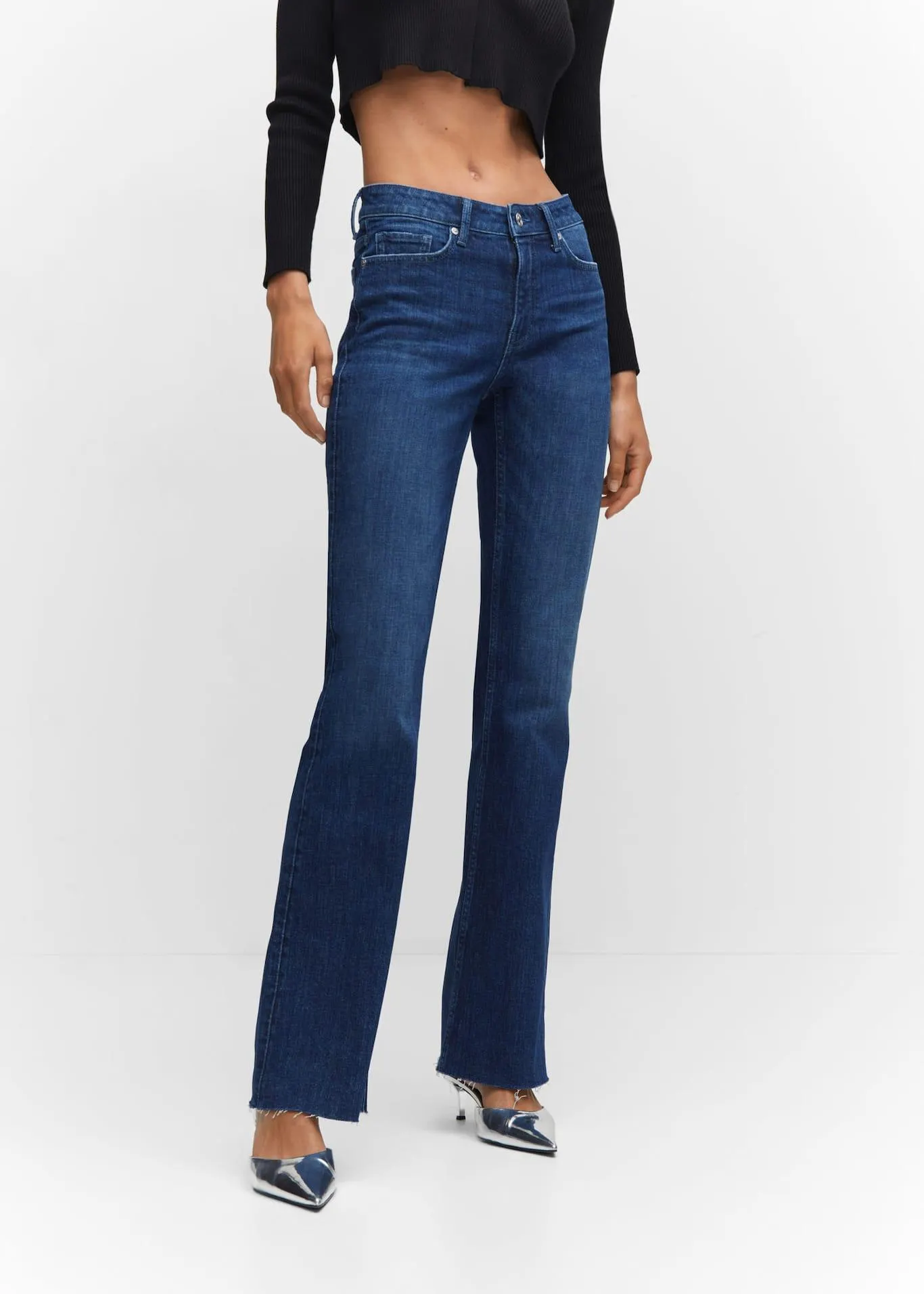 Flared mid-rise jeans