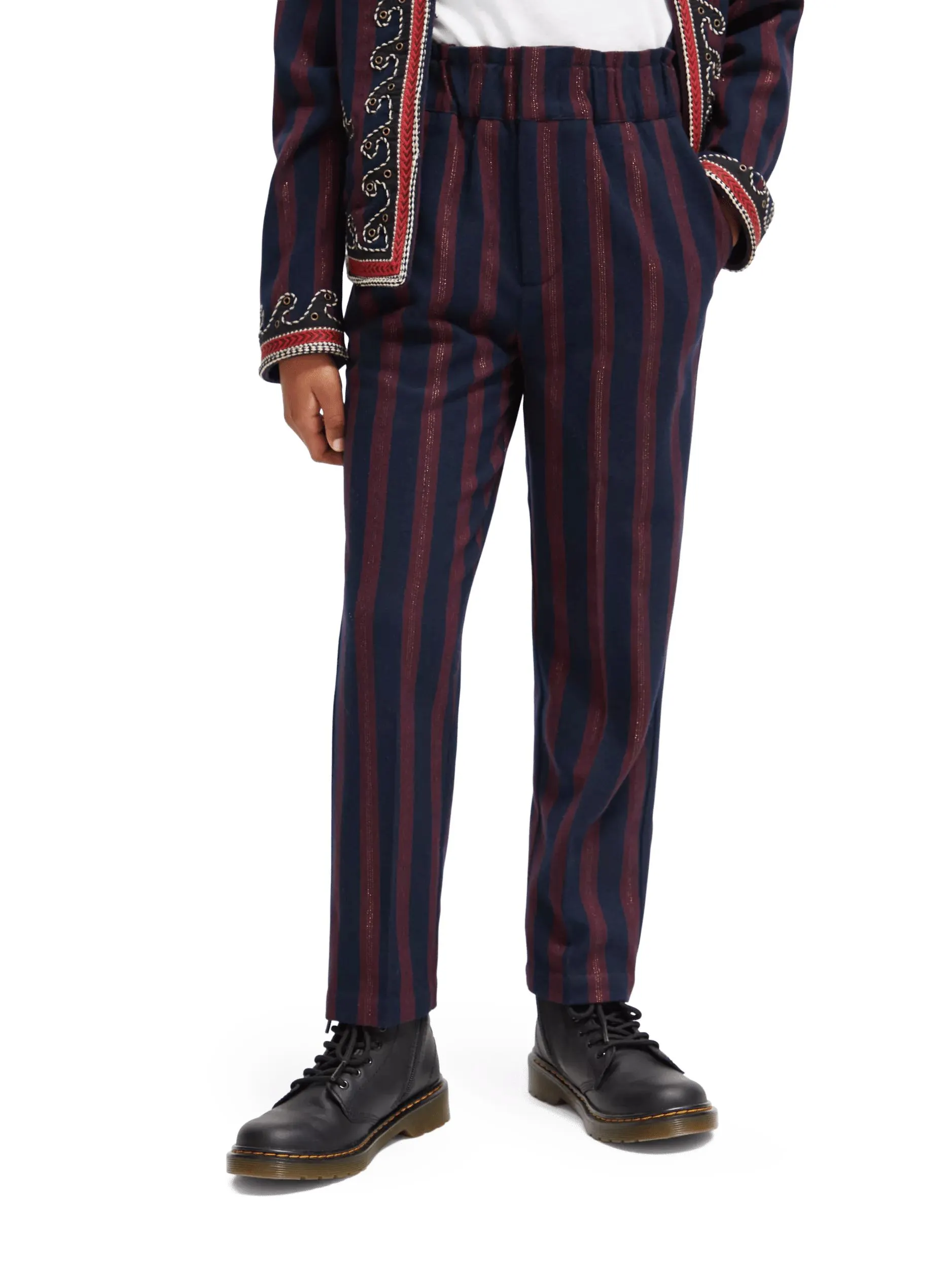 High-rise striped pants