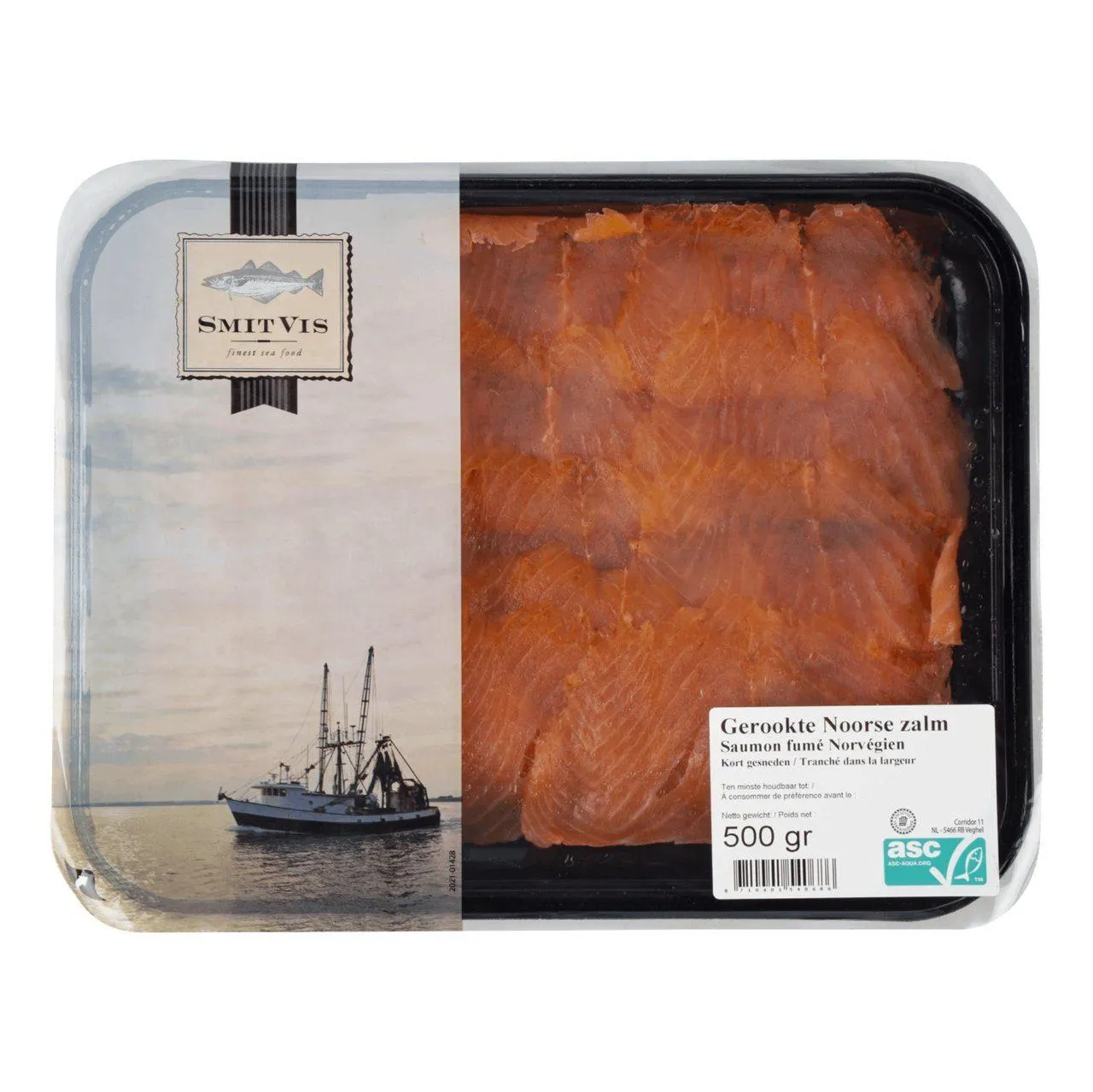 Zalmfilet Noors gerookt, getrancheerd