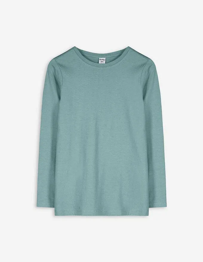 Tričko s dlouhým rukávem - Základní - modra