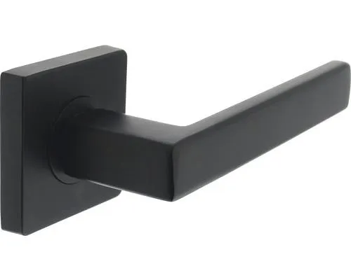 INTERSTEEL Deurkruk paar Hera op vierkant rozet zwart mat