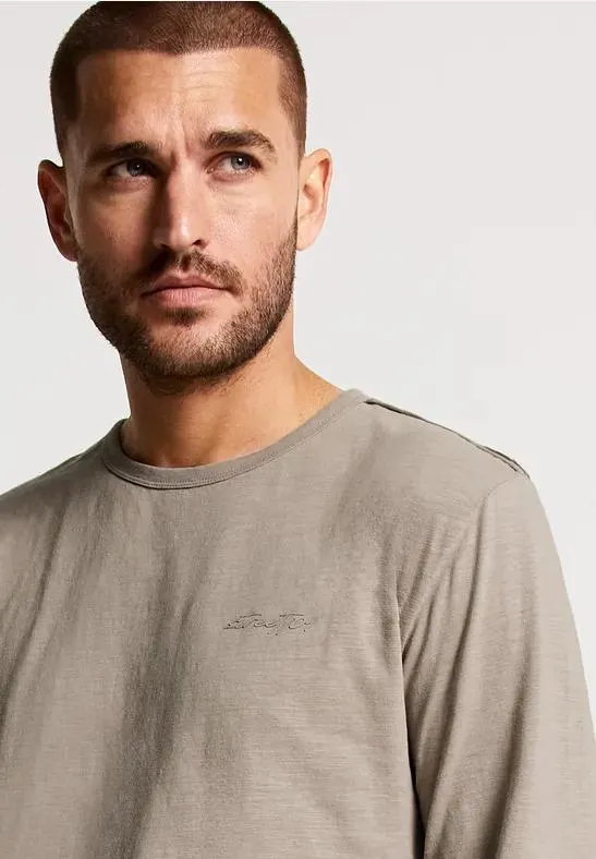 Slub shirt met lange mouwen