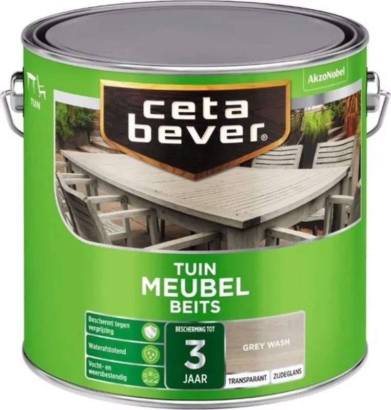 CetaBever Tuinmeubelbeits Zijdeglans Grey Wash