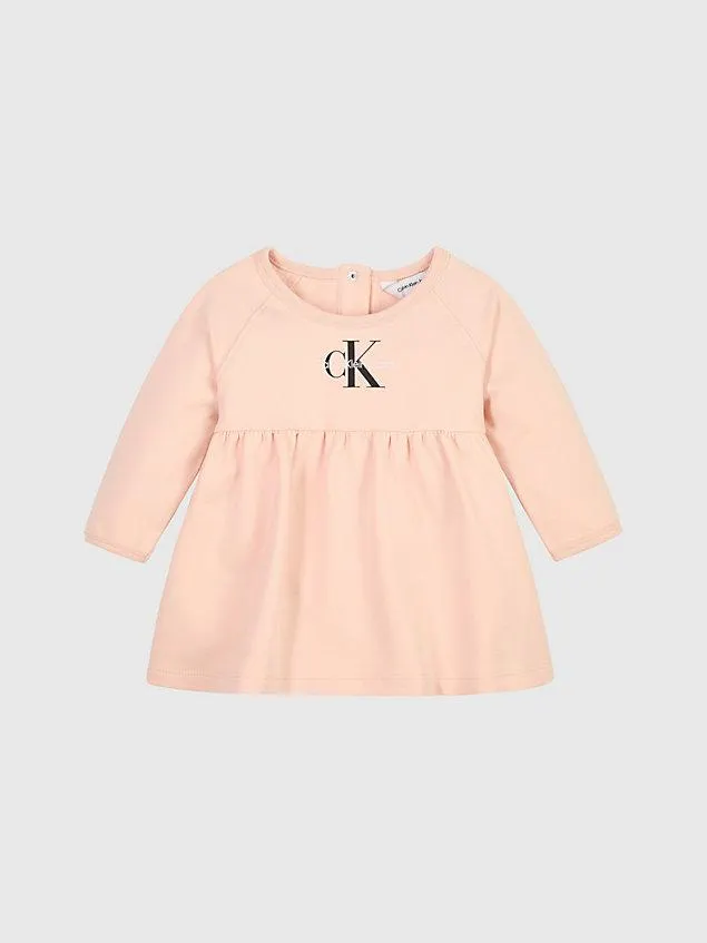 Newborn sweatshirtjurk met logo