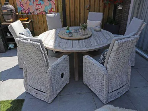 Intenso Milano/ROUGH-Y ø 150cm dining tuinset 6-delig