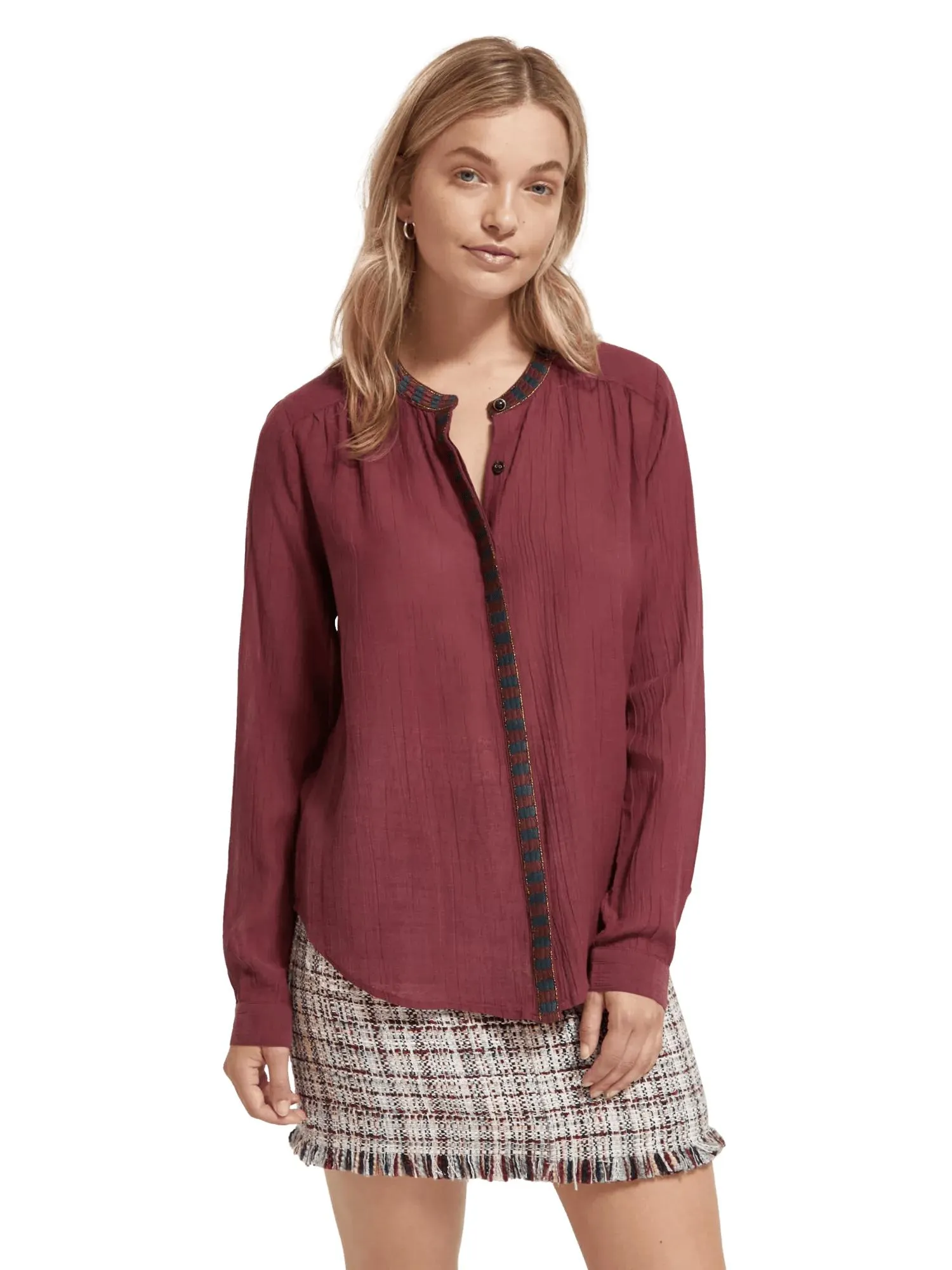 Relaxed fit tape-trimmed shirt