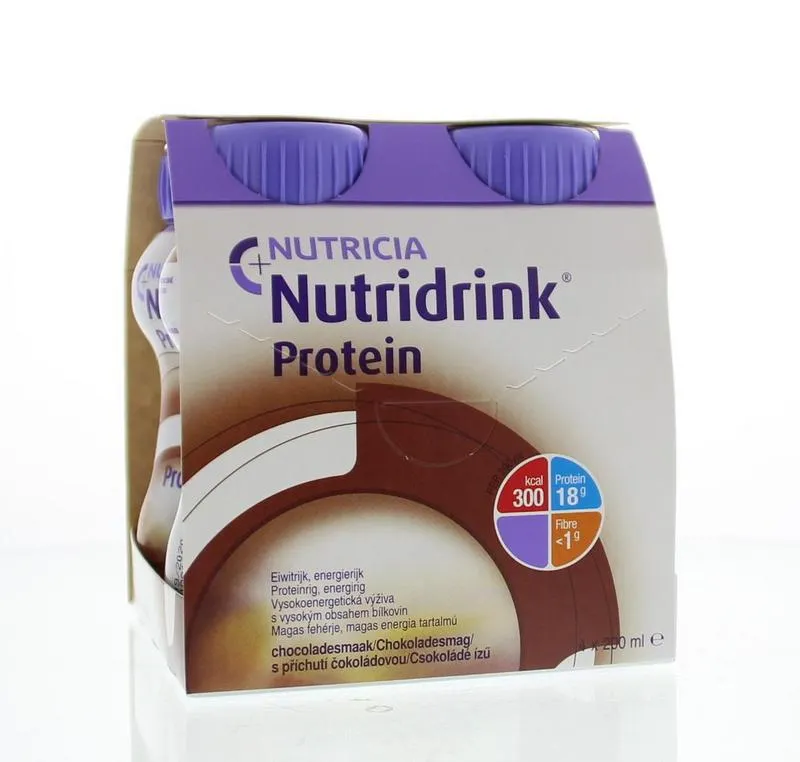 Nutridrink Protein chocolade 200ml 4 stuks