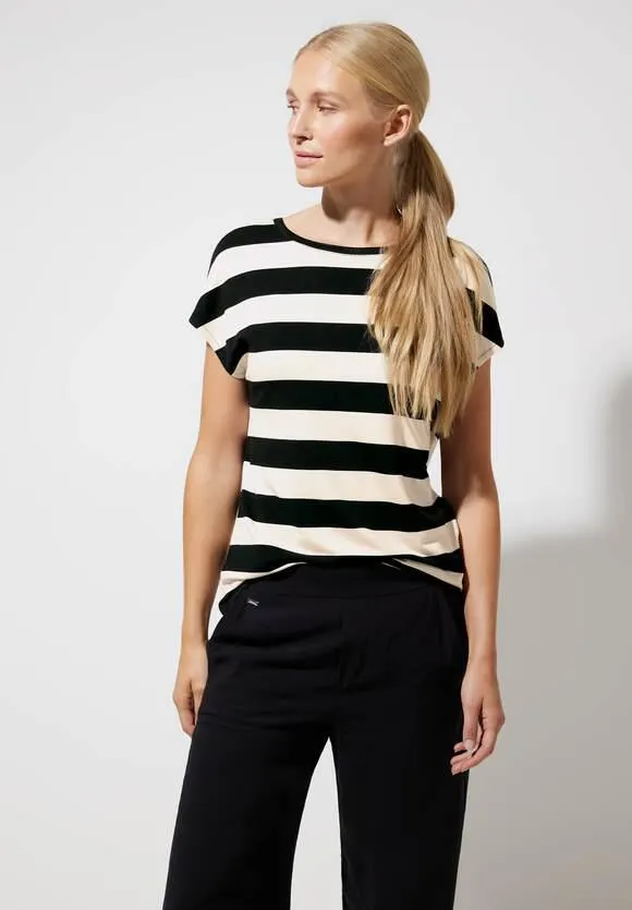 Gestreept shirt met ronde hals