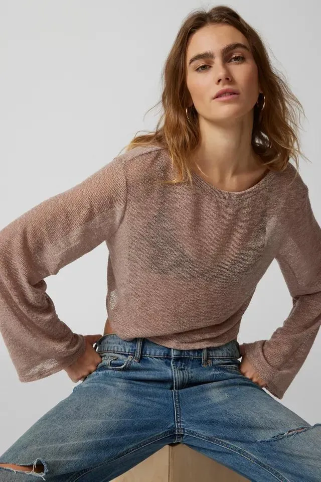 Urban Renewal Remnants Marled Loose Knit Drippy Sweater