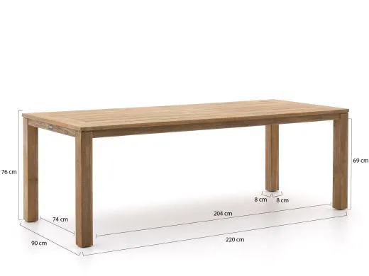 Intenso Milano/ROUGH-S 220cm dining tuinset 7-delig