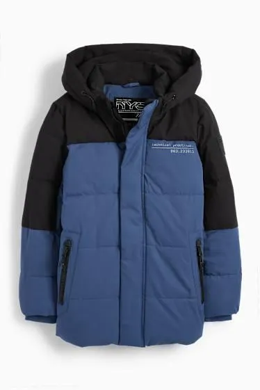 Quilted jacket with hood - water-repellent