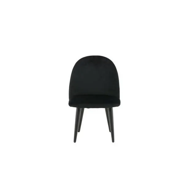 2 x Velvet eetkamerstoel aan kinderen velours zwart.