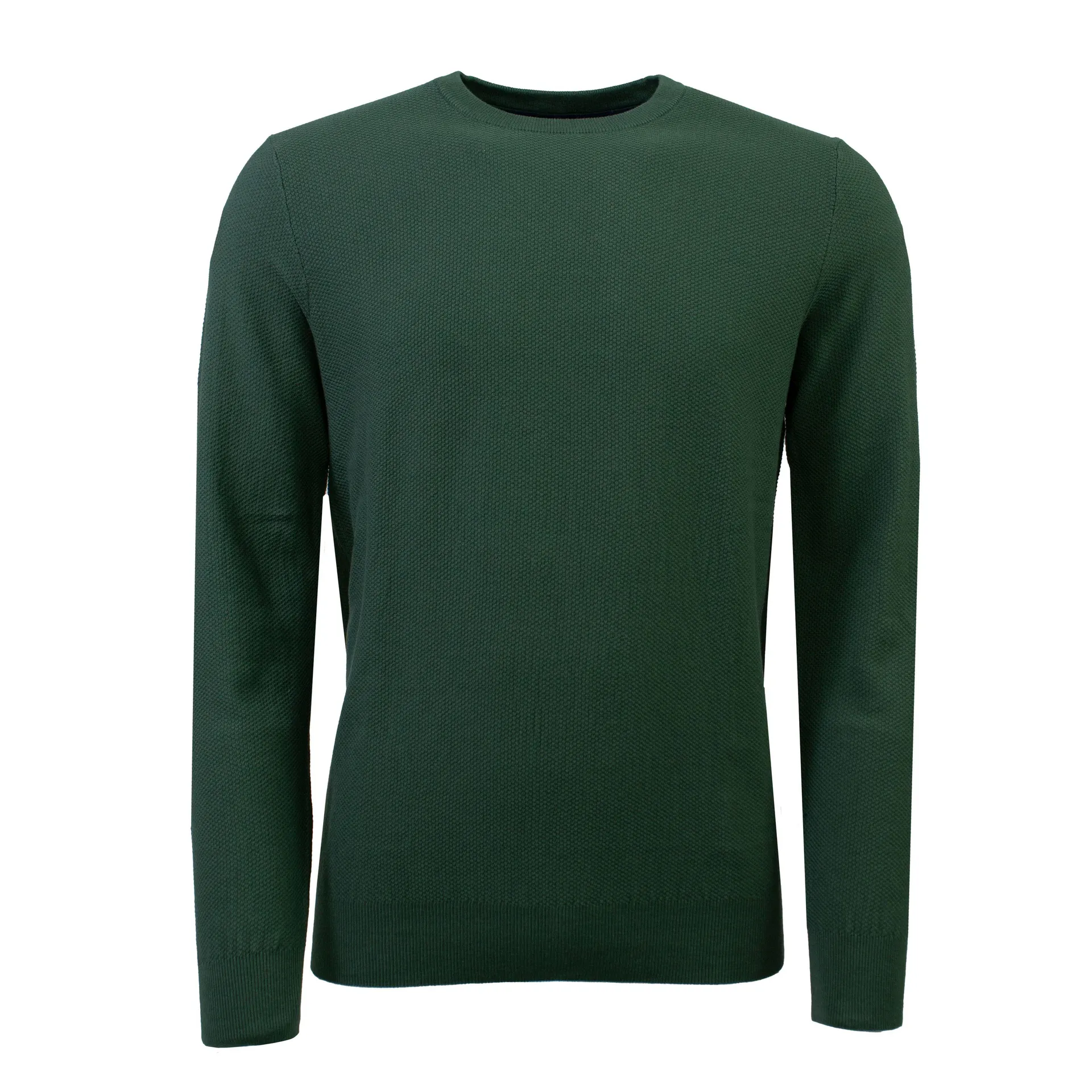 Piquéstructuur Trui met Ronde Hals Groen