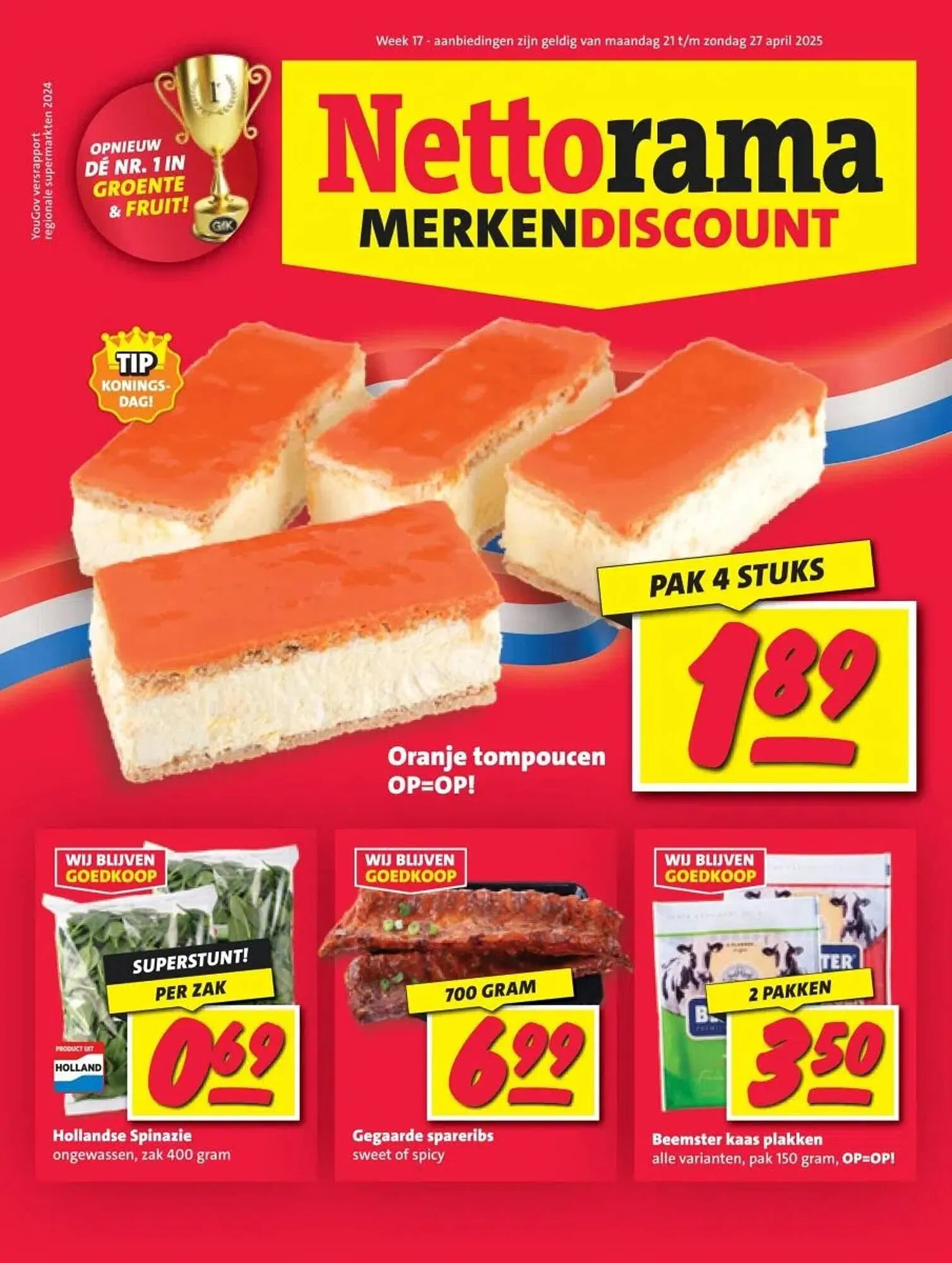 Nettorama folder van 21 april tot 27 april 2025 - Folder pagina 1