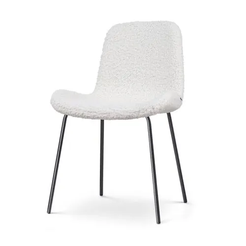 Nolon Nora-Fé Eetkamerstoel Teddy Wit - Stof - Zwarte Poten