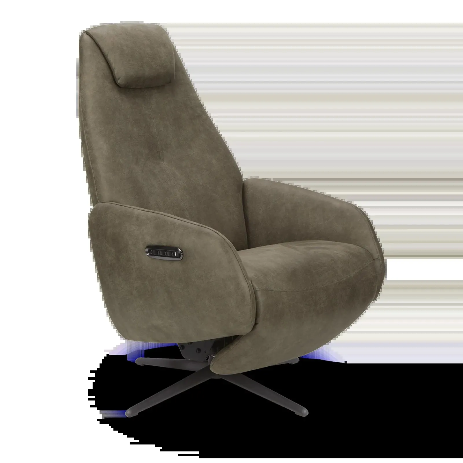 Relaxfauteuil (elektrisch/zwart) Davoli - Microleder Oxx Forest