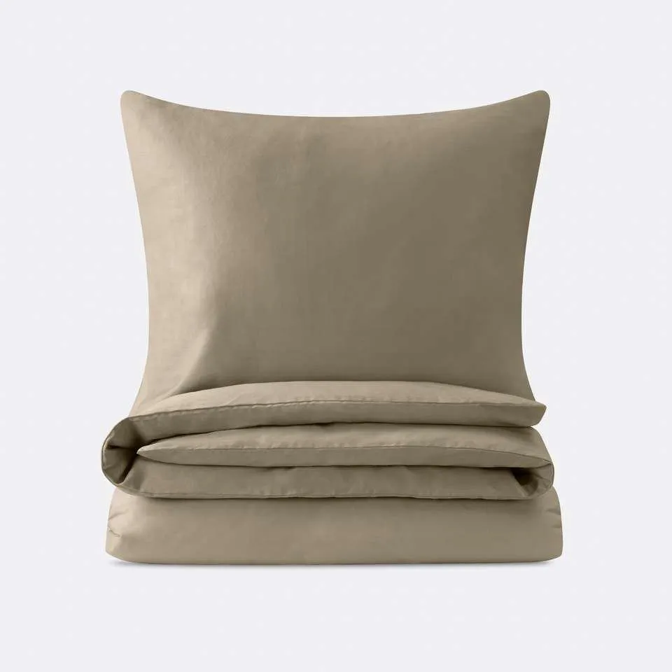 Dekbedovertrek Cotton Satin dark almond