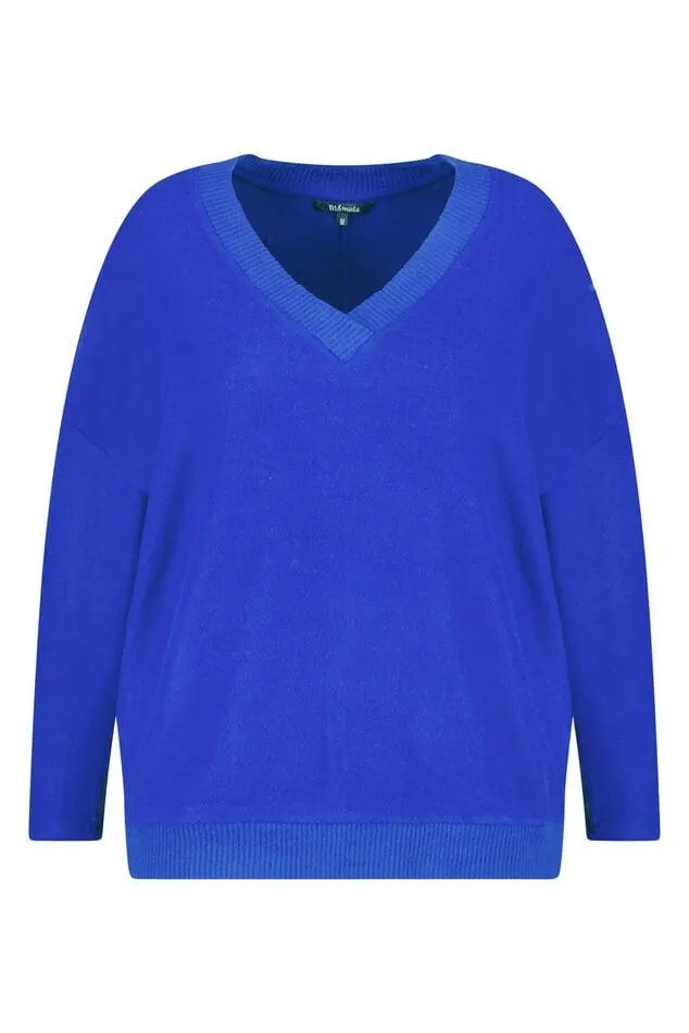 Ruimvallende trui met v-hals