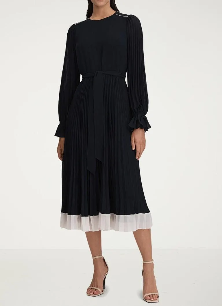 Priya midi jurk met plooi detail