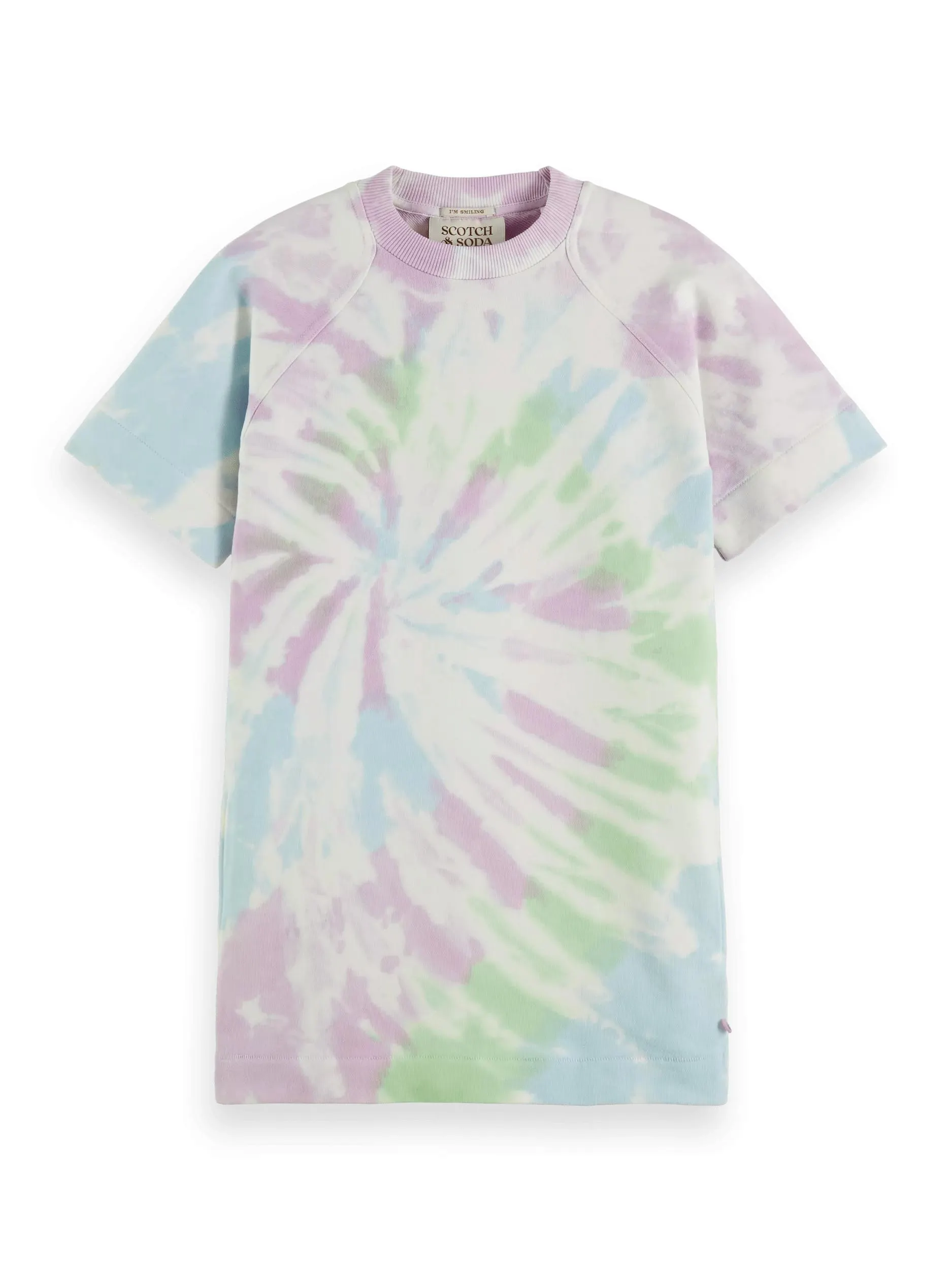 Mini-sweatjurk met tie-dye van biologisch katoen