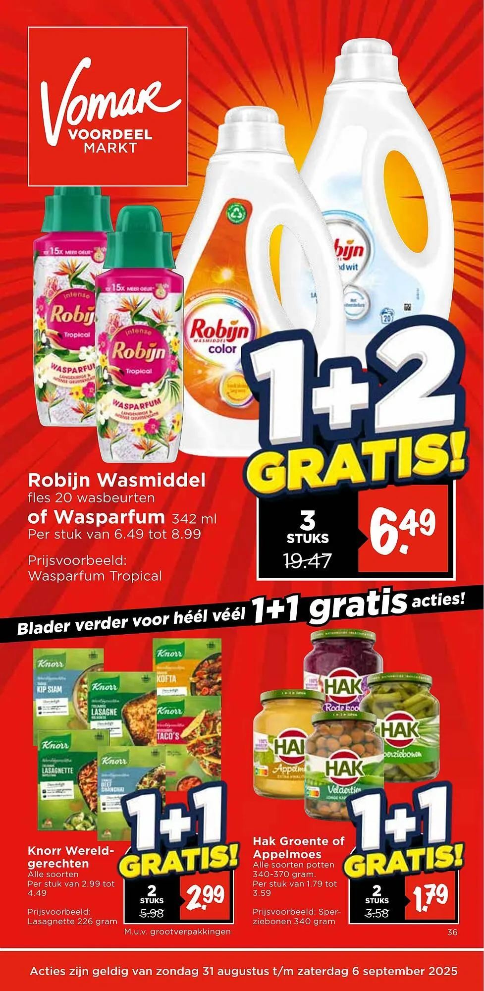 Vomar folder van 31 augustus tot 6 september 2025 - Folder pagina 1