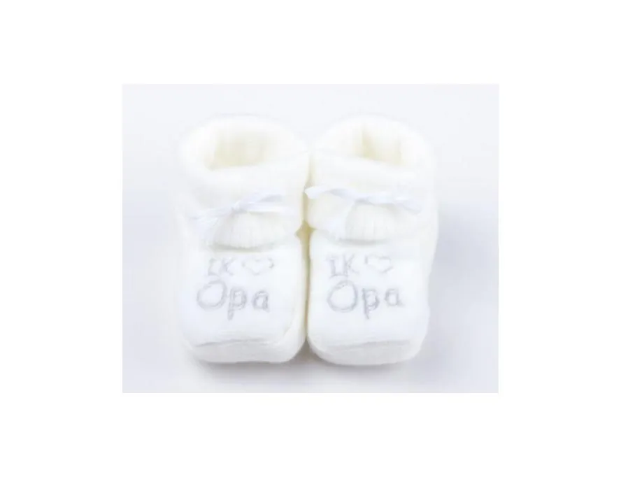 Babyslofjes Petit Villain Ik ♥ Opa Wit
