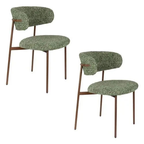 Housecraft Living Claes Eetkamerstoelen Gemêleerd Groen - Set van 2