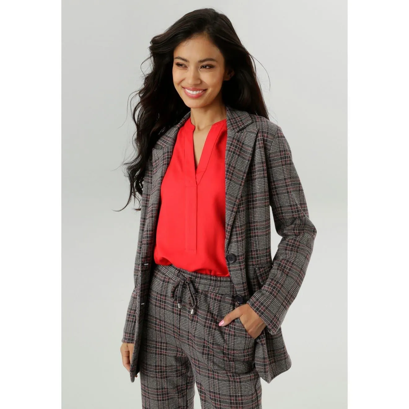 Aniston SELECTED Jerseyblazer met klassiek ruitmotief - nieuwe collectie