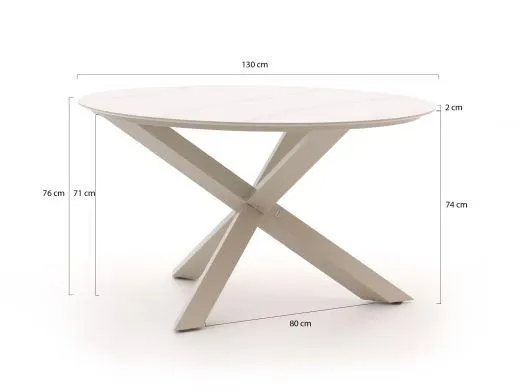 Bellagio Marudo/Lodola ø 130cm dining tuinset 5-delig stapelbaar