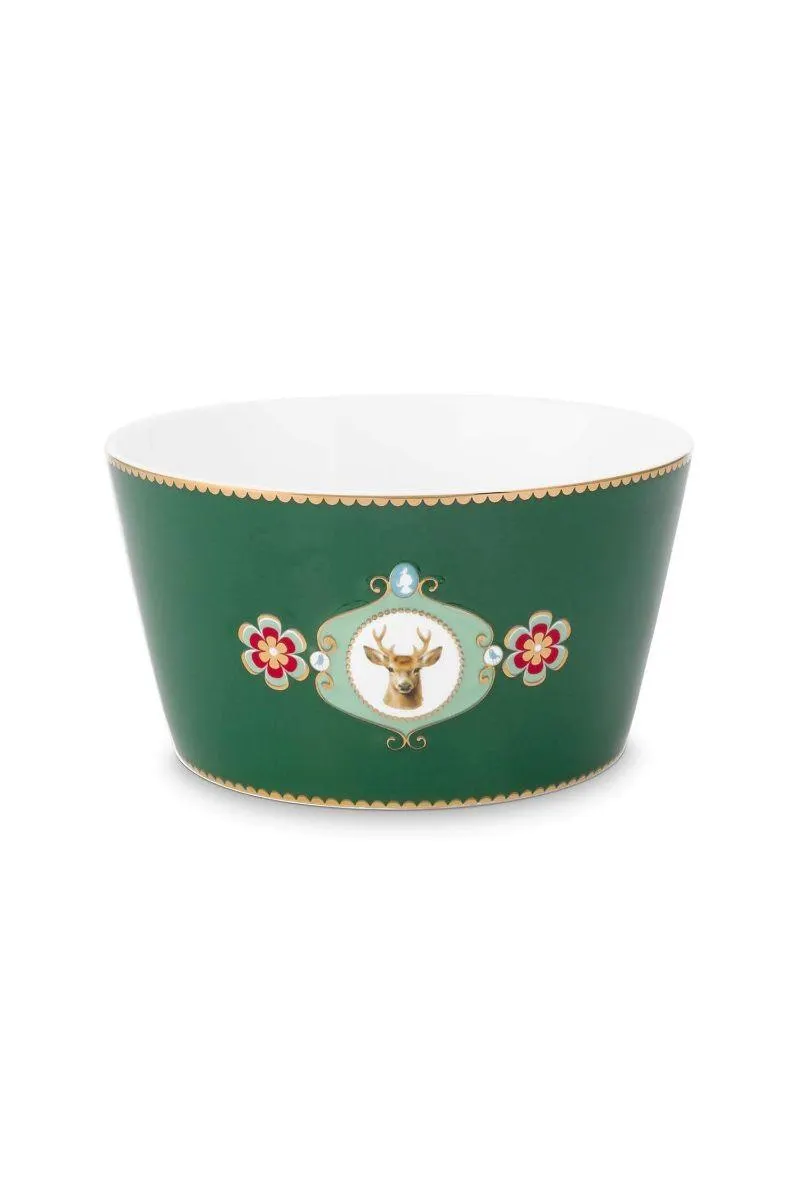 Kom Love Birds Medallion Hert Donkergroen 15cm