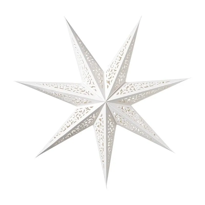 Kerstster papier - wit - 60 cm