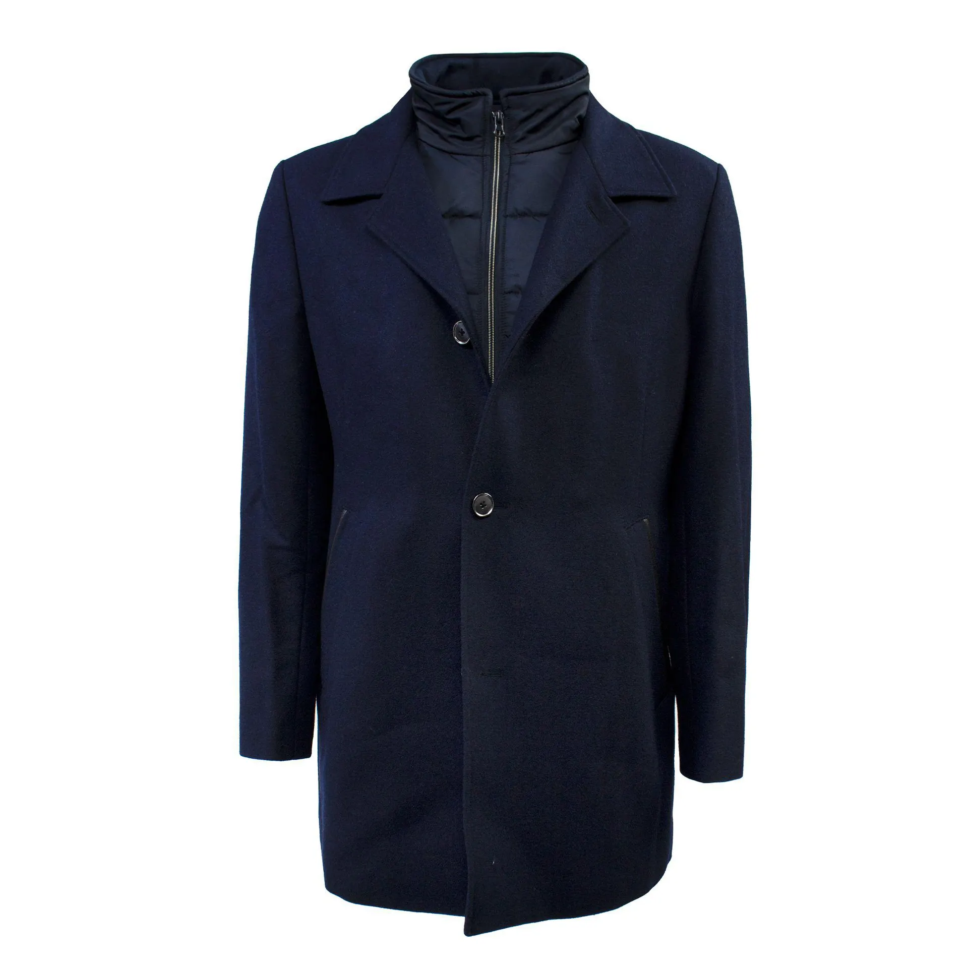 Halflange Jas met Windvanger Navy