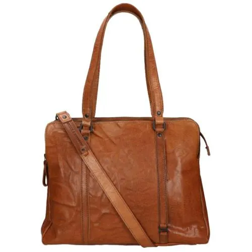 Spikes & Sparrow Laptoptas / Aktetas / Werktas Dames 15 Inch Leer Bronco Cognac