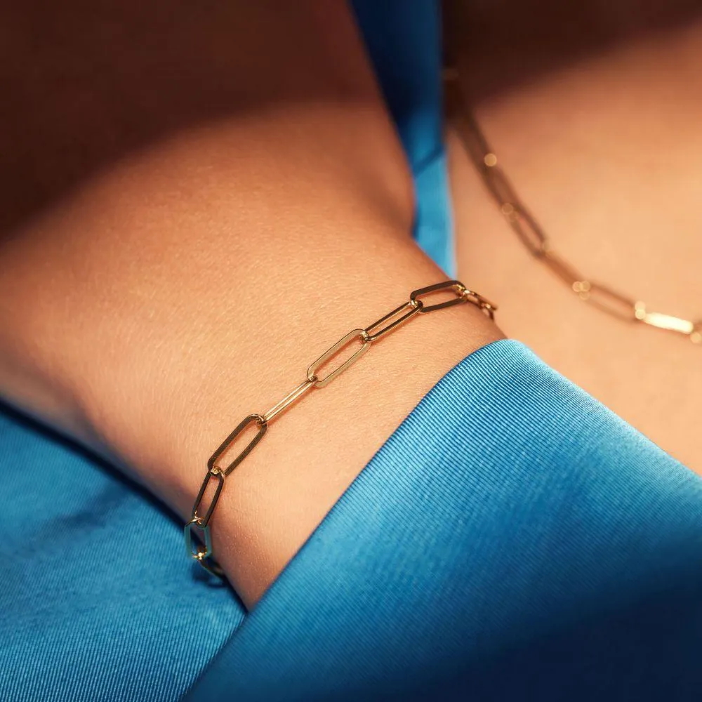 Bibbiena Poppi Felice 925 Sterling Zilveren Gold Plated Schakelarmband PDM32117