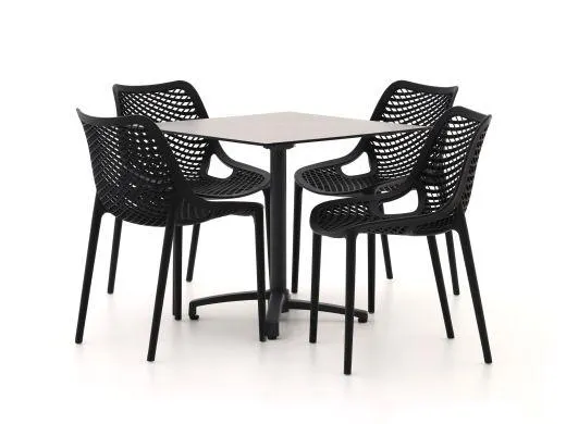 Forza Ripi/Canzo 80cm dining tuinset 5-delig stapelbaar inklapbaar