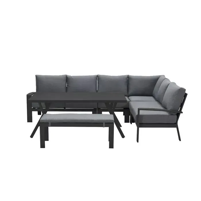 Camilo lounge dining set 6-delig - donker grijs