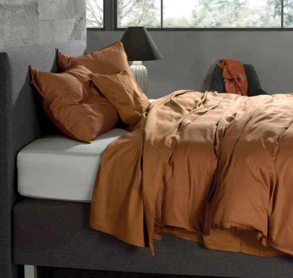 Zo!Home Satinado Dekbedovertrek Cognac Brown