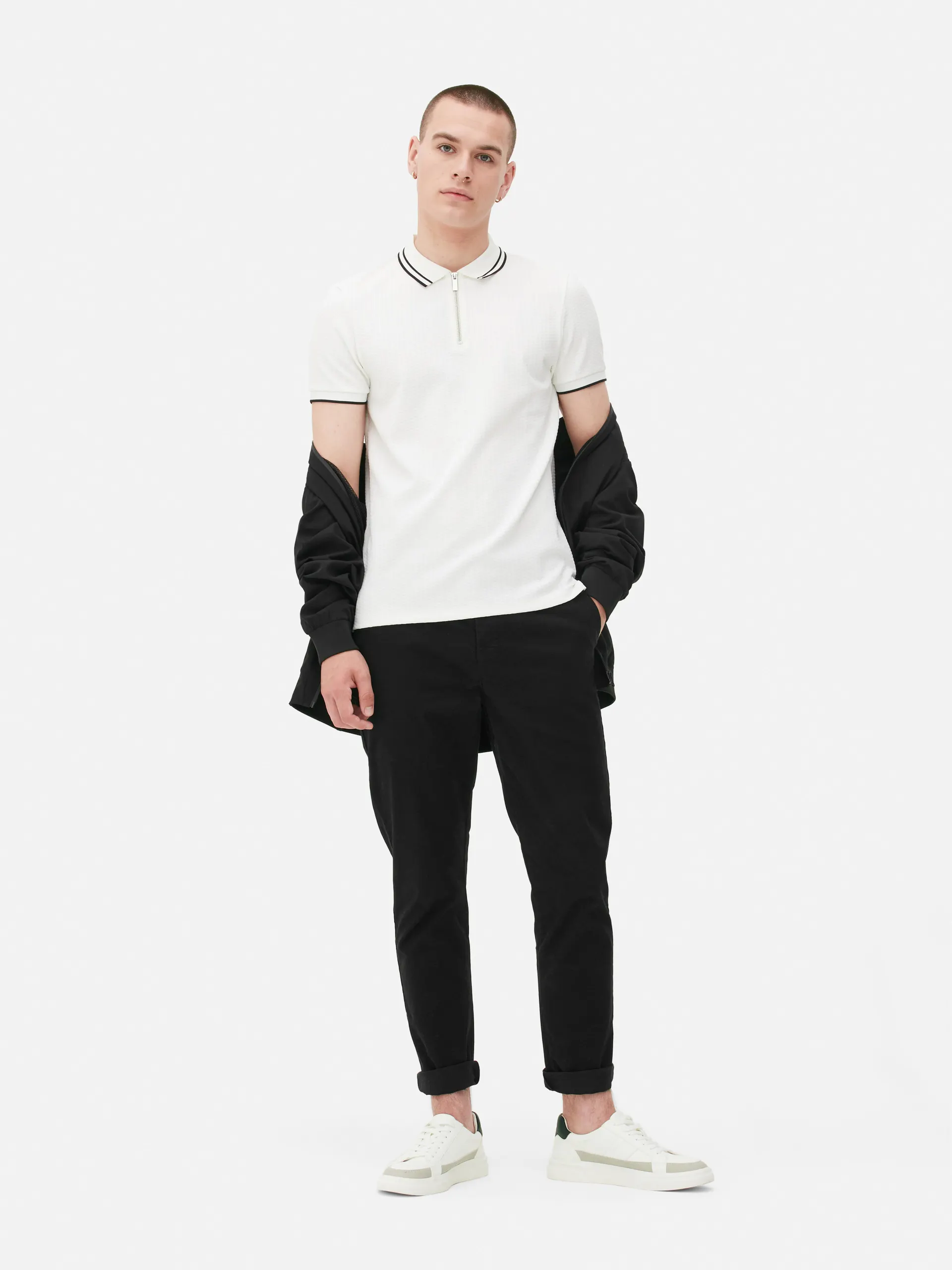 Poloshirt met textuur