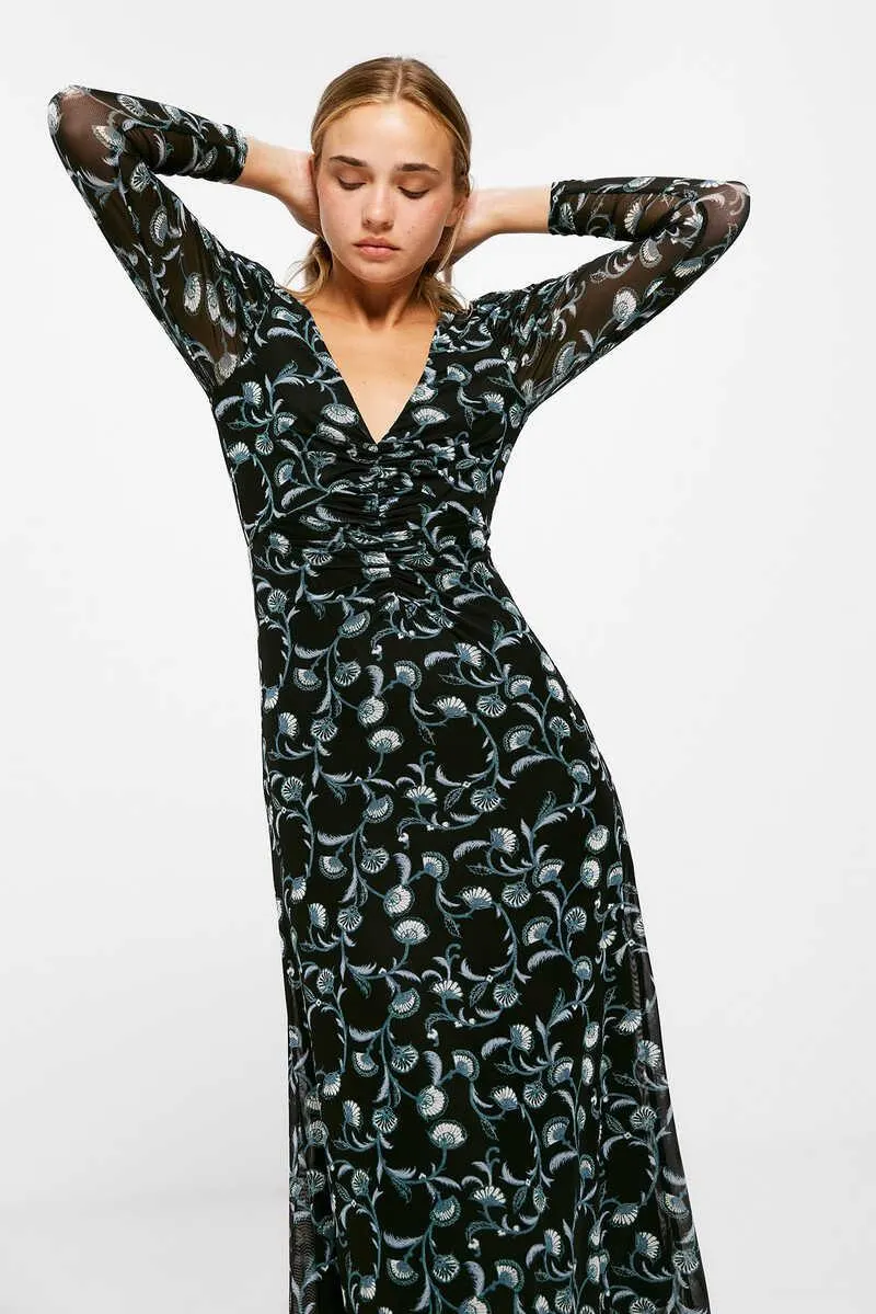 Vestido Midi Gasa Estampado