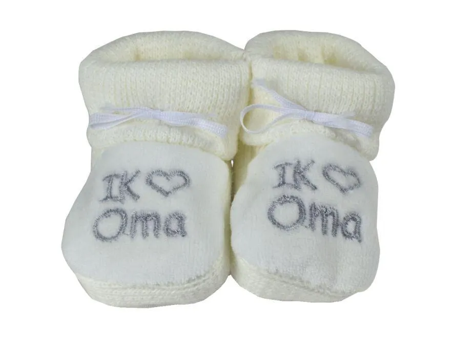 Babyslofjes Petit Villain Ik ♥ Oma Wit